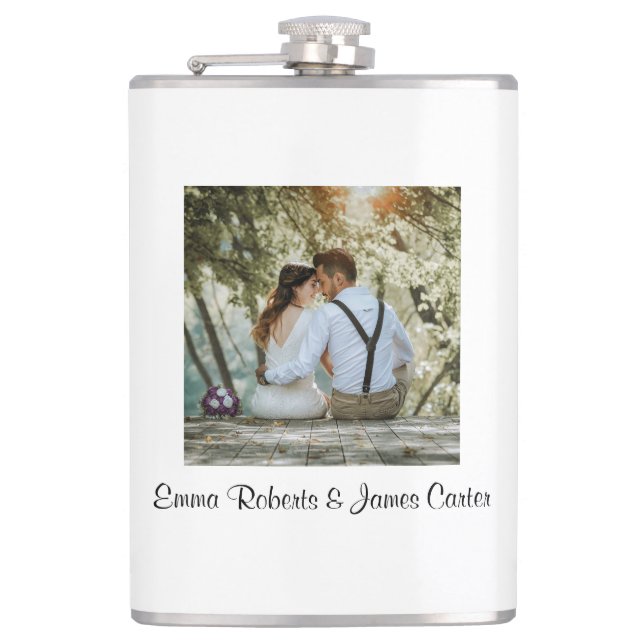 Personalised Frosted Beer & Wine Flask (Front)