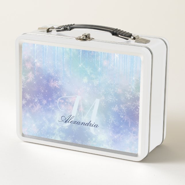 Personalised Frozen Icicles Metal Lunch Box (Front)