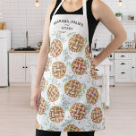 Personalised Fruit Pie Pattern, Custom Text Apron<br><div class="desc">A cute apron with a fruit pie dessert pattern.  Personalise with 2 lines of custom text.  Perfect for a pastry chef,  grandma,  mum or anyone who loves baking and pies.</div>