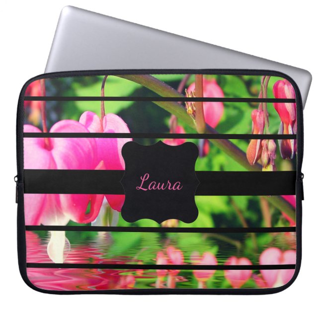 Personalised Fuchsia design Laptop Sleeve (Front)