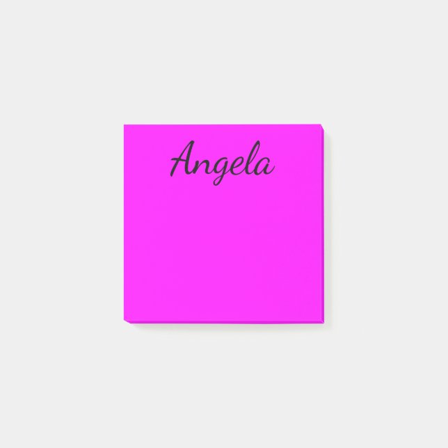 Personalised Fuchsia Solid Colour Post-it Notes (Front)