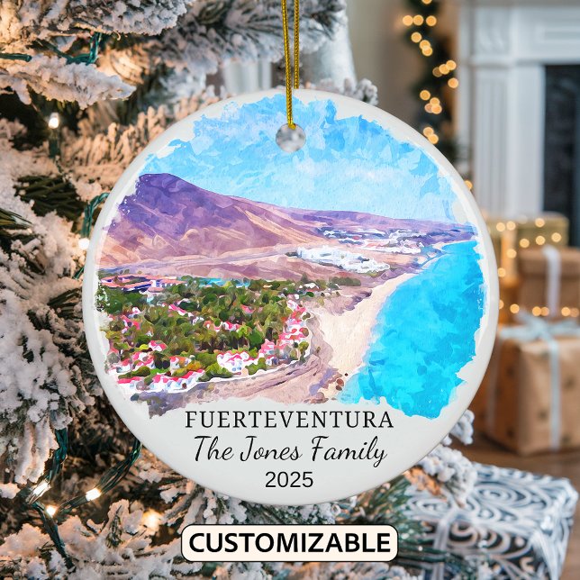 Personalised Fuerteventura Ornament, Spain Ceramic Tree Decoration (Creator Uploaded)