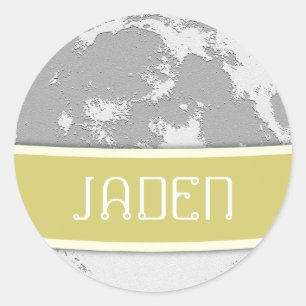 Personalised Full Moon Unisex Stickers (Round)