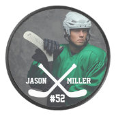 Personalised Full Photo Name & Number Hockey Puck (Front)