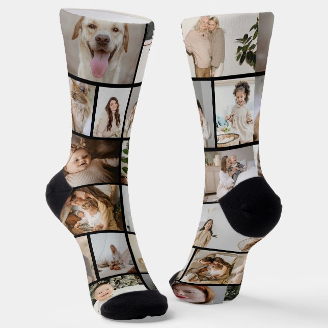 Personalised Fun 16  Photo Template Socks (Angled)