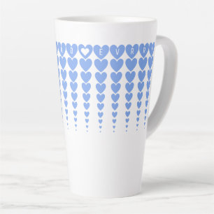 Personalised, Fun Best Dad Ever Blue Hearts Tinsel Latte Mug