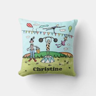 Personalised Fun Circus Themed Cushion