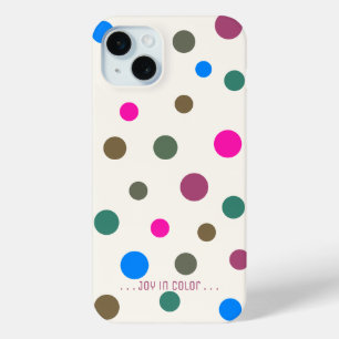 Personalised Fun Colourful Circles, Raspberry Rose iPhone 15 Mini Case