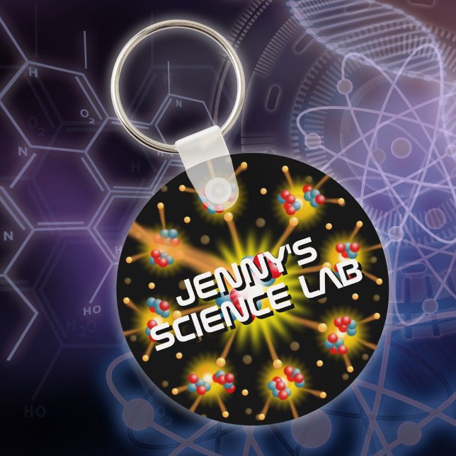 Personalised Fun Cool Science Lab Key Ring (Personalized Fun Cool Science Lab Keychain)