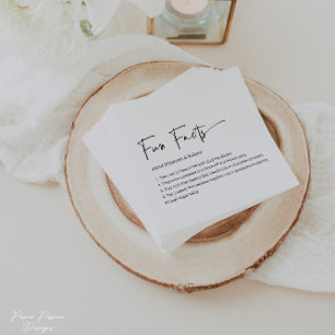 Personalised Fun Facts Wedding Cocktail Napkins