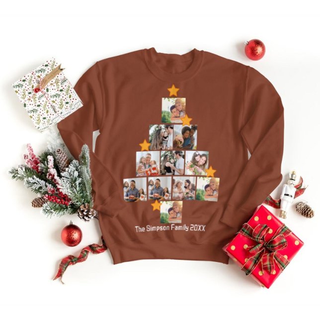 Personalised Fun Family Christmas 11 Photo Collage T-Shirt (Creator Uploaded)