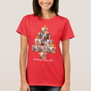 Personalised Fun Family Christmas 11 Photo Collage T-Shirt