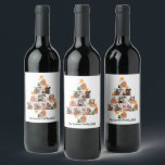 Personalised Fun Family Christmas 11 Photo Collage Wine Label<br><div class="desc">Personalised Fun Family Christmas 11 Photo Collage. Personalise this unique Christmas design template with 11 photos and family name. Perfect gift idea for the holiday season like Christmas in July and Christmas holiday in general.</div>