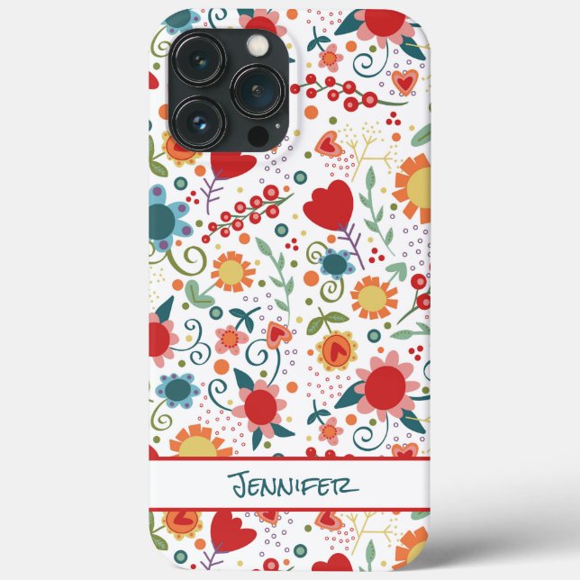Personalised Fun Inspirivity Floral Pattern Case-Mate iPhone Case (Back)
