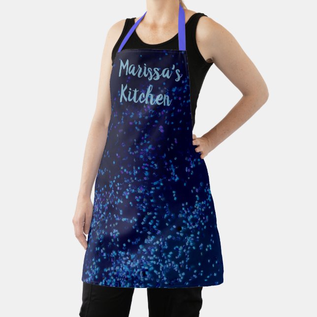 Personalised Fun Midnite Blue Confetti     Apron (Insitu)
