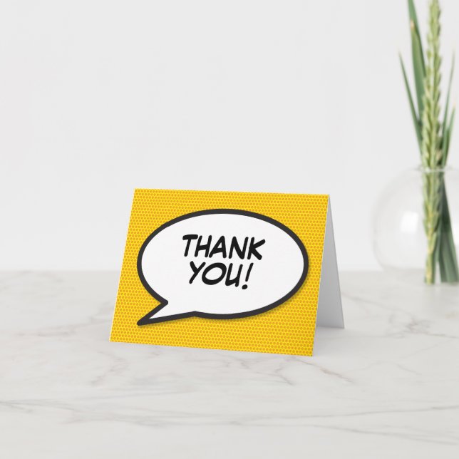 Personalised Fun Modern Speech Bubble Thank You Card (Front)