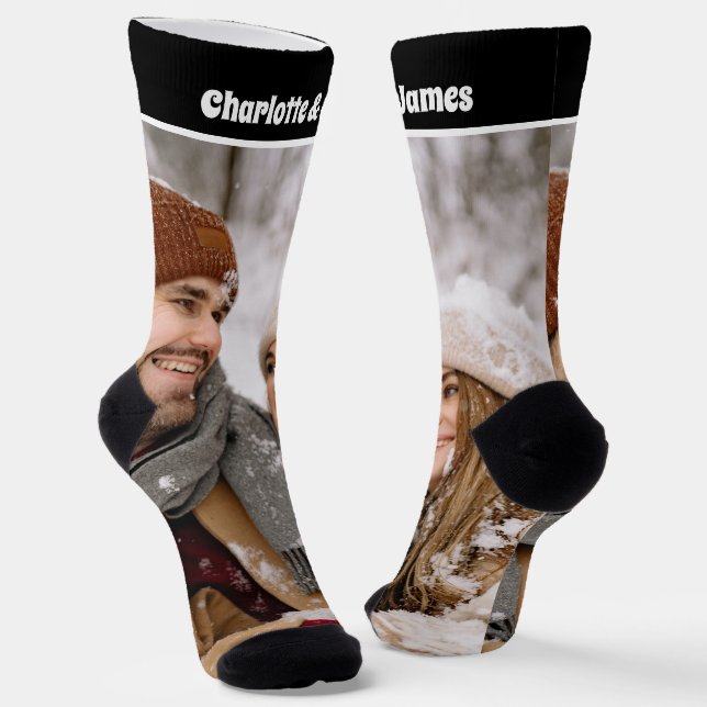 Personalised Fun Novelty Photo and Text Template Socks (Angled)