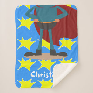 Personalised Fun Novelty Superhero Sherpa Blanket