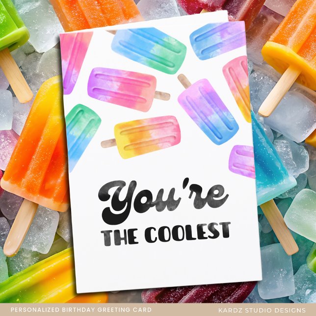 Personalised Fun Popsicle Kids Birthday Card (Front of the card isshown, personalize the inside with your heartfelt message and name or keep as is)