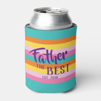 Personalised Fun Rainbow Stripes Graphic Can Cooler