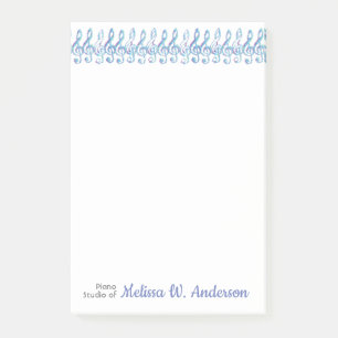 Personalised Fun Squiggly Rainbow Treble Clefs Post-it Notes