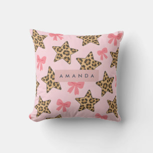 Personalised Fun Tiger Print Star Pattern Cushion