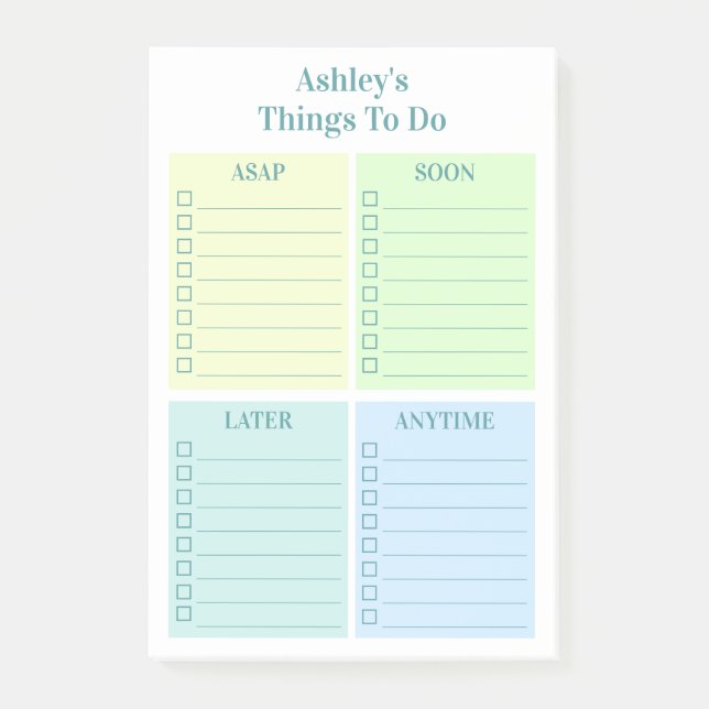 Personalised Fun To Do List Post-it Notes (Front)