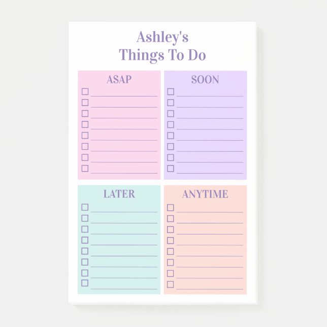 Personalised Fun To Do List  Post-it Notes (Front)