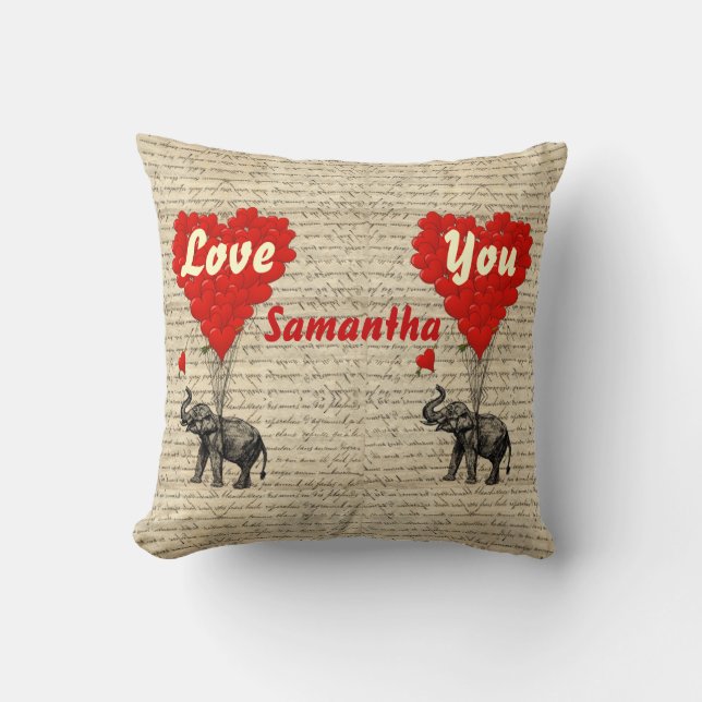 Personalised fun Valentines heart Cushion (Front)