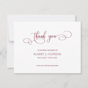 Personalised Funeral Bereavement Thank You Card