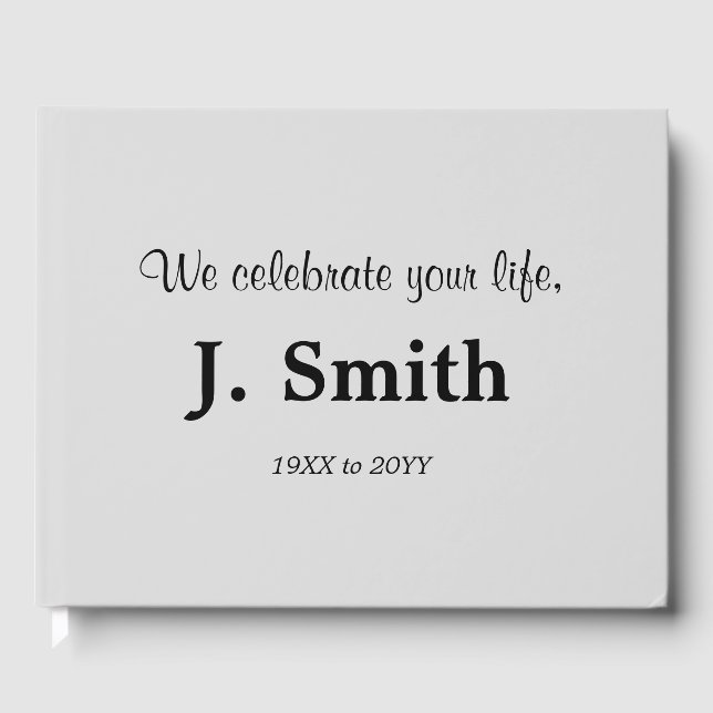 Personalised Funeral/Memorial Guestbook (Front)