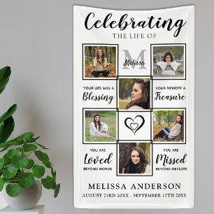 Personalised Funeral Memorial Unique Photo Collage Banner