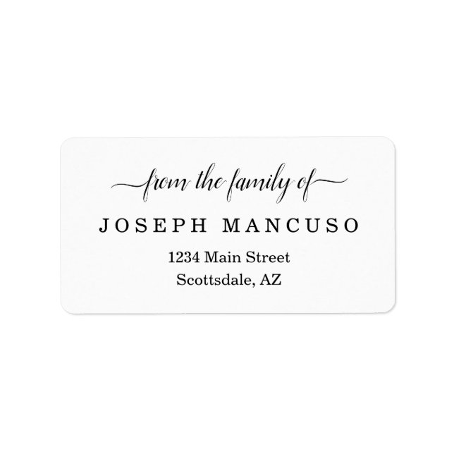 Personalised Funeral Return Address Labels (Front)