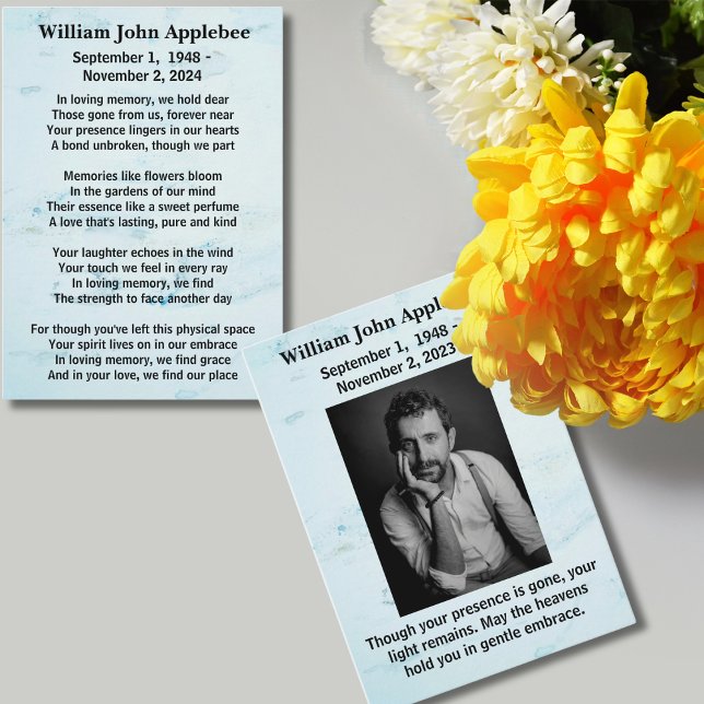 Personalised Funeral Sympathy Card with Photo (Creator Uploaded)