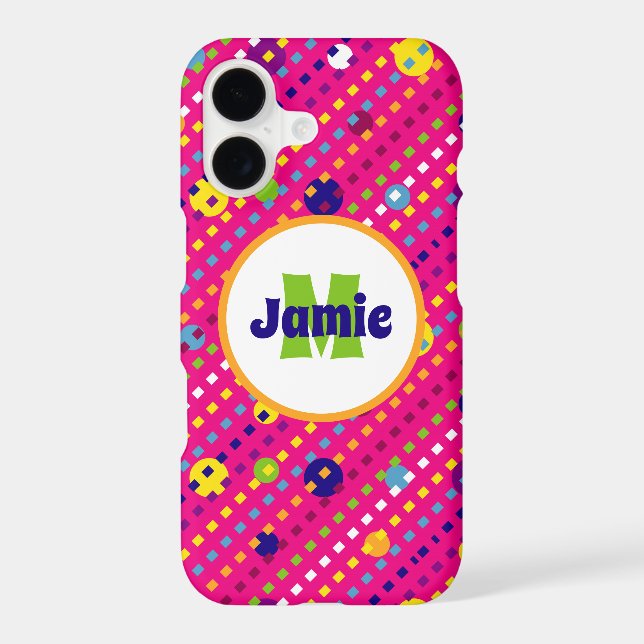 Personalised Funky Circles, Dashes Pattern (Back)
