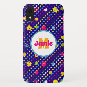 Personalised Funky Circles, Dashes Pattern Navy Case-Mate iPhone Case