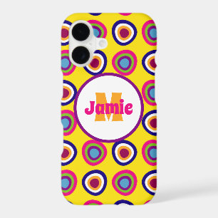 Personalised Funky Circles Pattern on Yellow