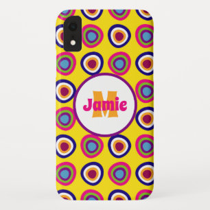 Personalised Funky Circles Pattern on Yellow Case-Mate iPhone Case