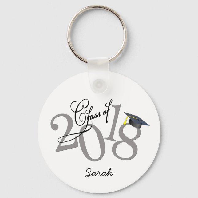 Personalised Funky Class of 2018 Key Ring (Front)