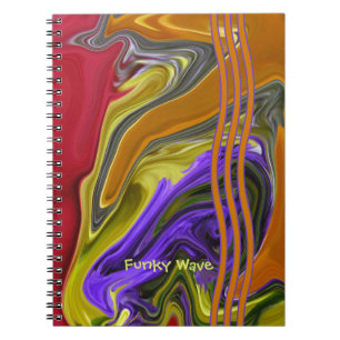 Personalised Funky Liquid Wave Abstract Spiral Notebook