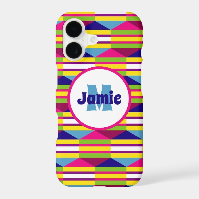 Personalised Funky Stripes, Triangles Pattern (Back)