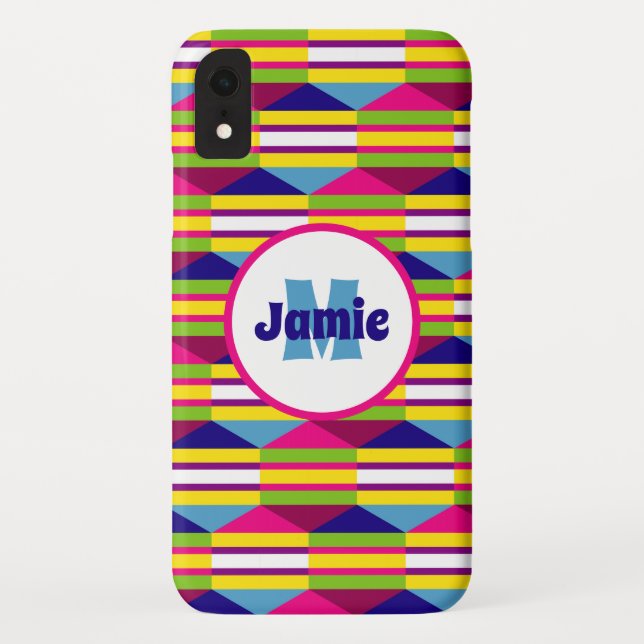 Personalised Funky Stripes, Triangles Pattern Case-Mate iPhone Case (Back)