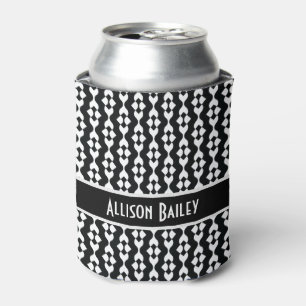 Personalised, FunkyBlack & White Pattern Can Cooler