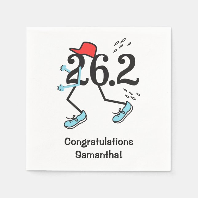 Personalised Funny 26.2 Marathoner Congrats Runner Napkin (Front)