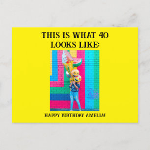 Personalised Funny 40th Milestone Birthday Postcard