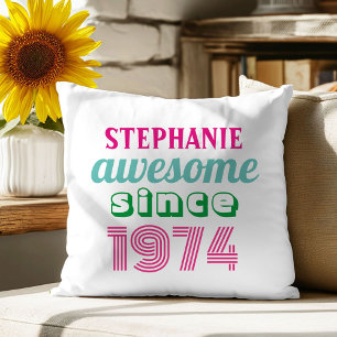 Personalised funny 50th birthday quote cushion
