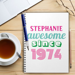 Personalised funny 50th birthday quote notebook