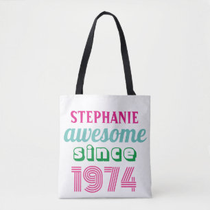 Personalised funny 50th birthday quote tote bag