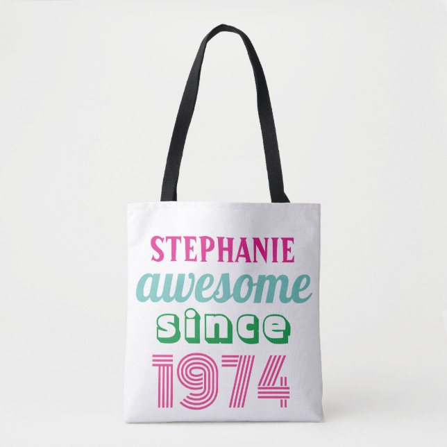 Personalised funny 50th birthday quote  tote bag (Front)
