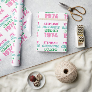 Personalised funny 50th birthday quote  wrapping paper